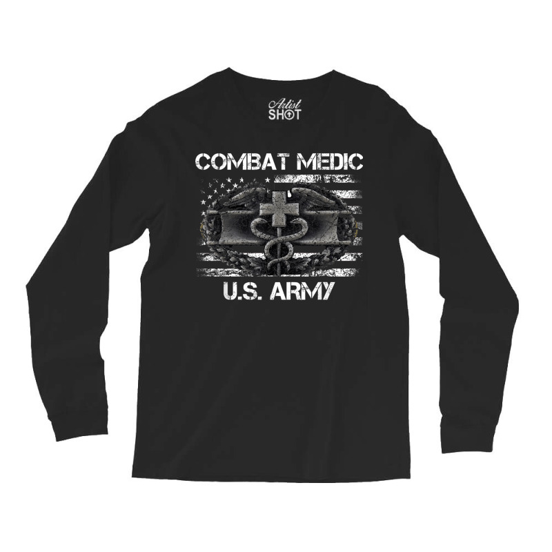 Vintage Army Combat Medic Veteran Gift For Us Army Veteran Long Sleeve Shirts by FionaMciver | Artistshot