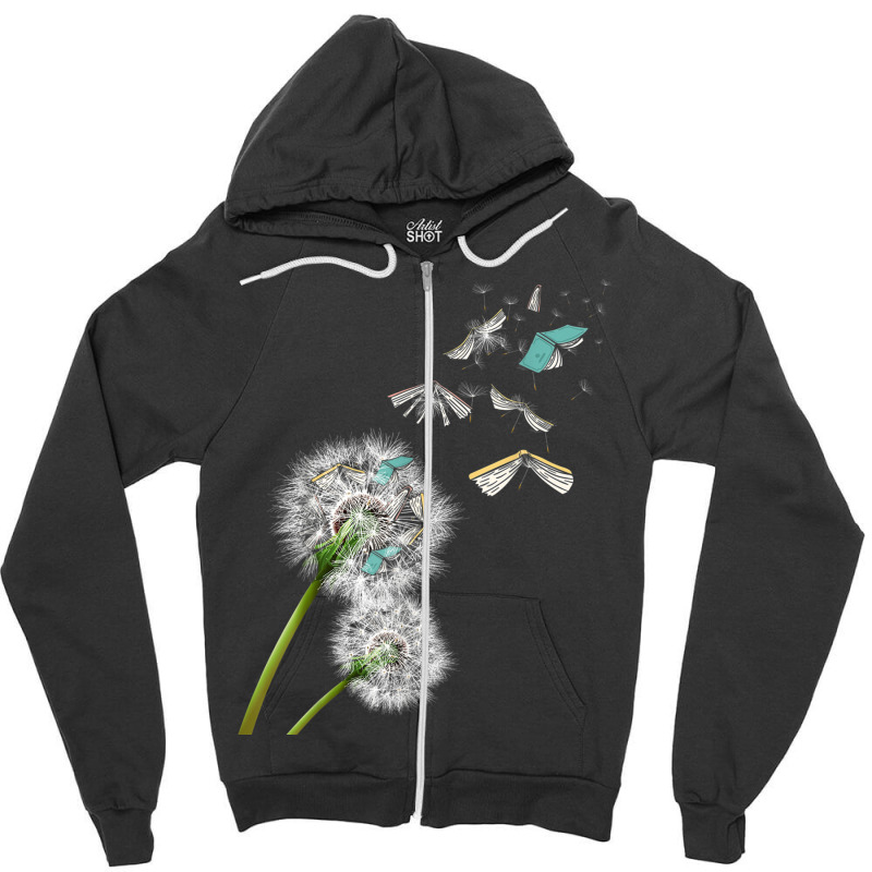 Dandelion Books Reading Zipper Hoodie by AaronFosterJr. | Artistshot