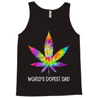 Hippie Tie Dye 420 Worlds Dopest Dad Funny Marijuana Leaf Tank Top | Artistshot