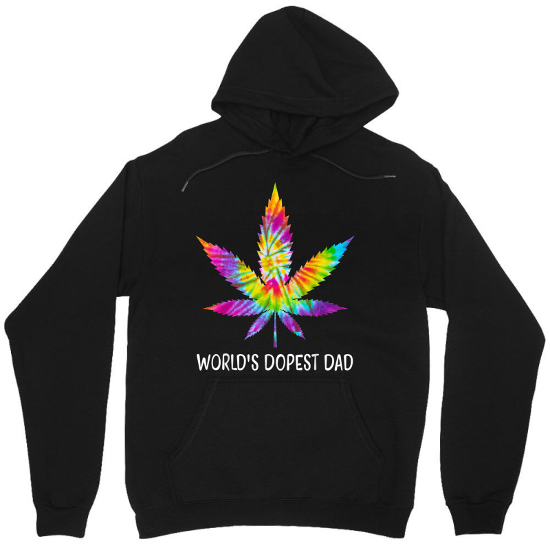 Hippie Tie Dye 420 Worlds Dopest Dad Funny Marijuana Leaf Unisex Hoodie | Artistshot