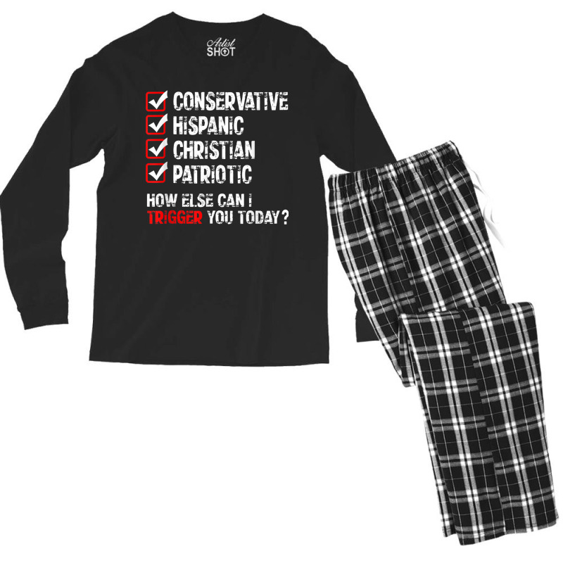 Hispanic Conservative Trigger Men's Long Sleeve Pajama Set | Artistshot