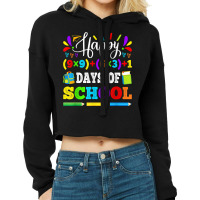 Happy 100 Days Of School 100th Math Equation Teacher Kids Cropped Hoodie | Artistshot