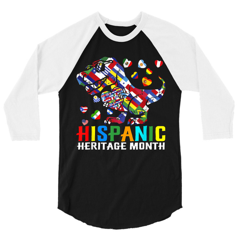 Hispanic Heritage Month Dinosaur Kid Boy Girl Toddler Latino 3/4 Sleeve Shirt | Artistshot