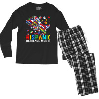 Hispanic Heritage Month Dinosaur Kid Boy Girl Toddler Latino Men's Long Sleeve Pajama Set | Artistshot