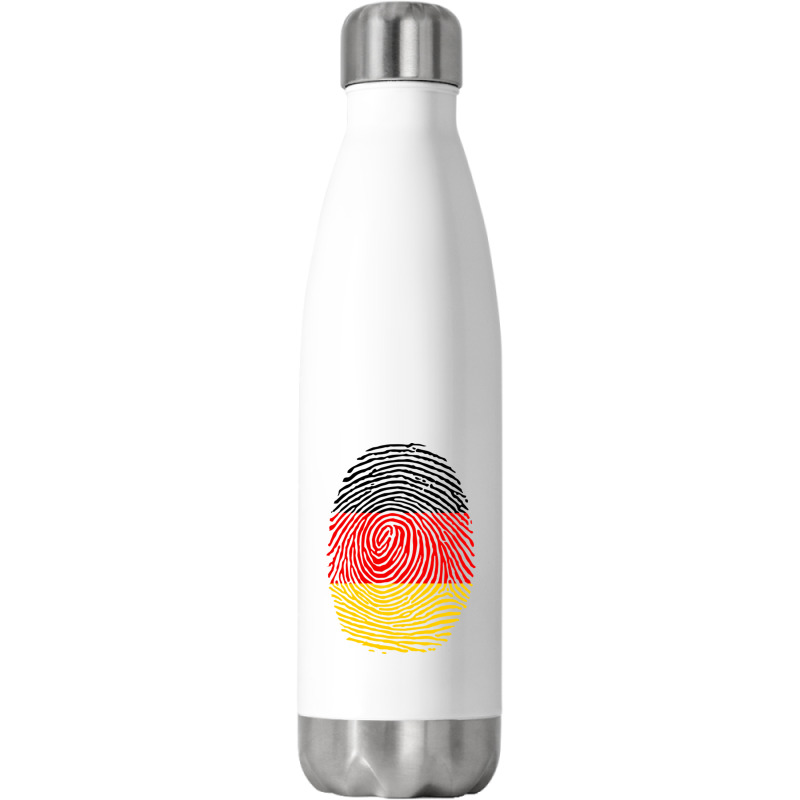 German Fingerprint Germany Flag Deutsche Dna Cute Patriotic Stainless Steel Water Bottle by TresaHollen | Artistshot