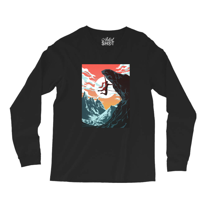 Climbing Girl Vector Art Long Sleeve Shirts | Artistshot