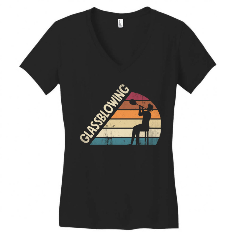 Glassblowing Glassworking Lampworking Glassblower Silhouette Women's V-Neck T-Shirt by TresaHollen | Artistshot