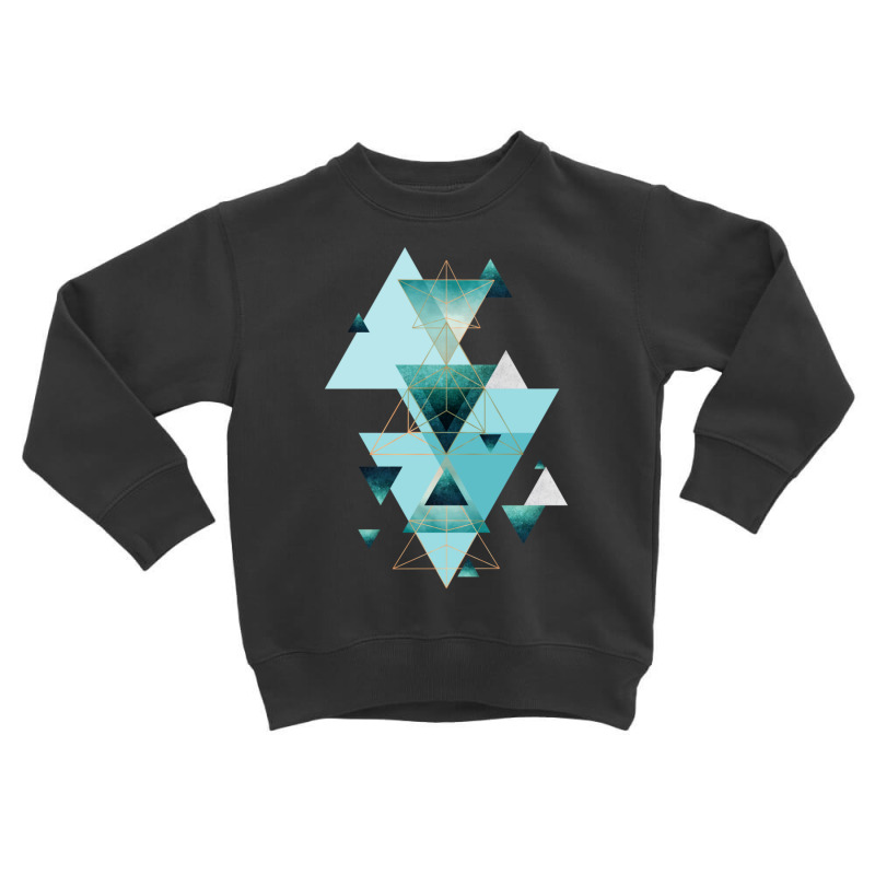 Geometric Triangle Compilation In Teal Toddler Sweatshirt | Artistshot