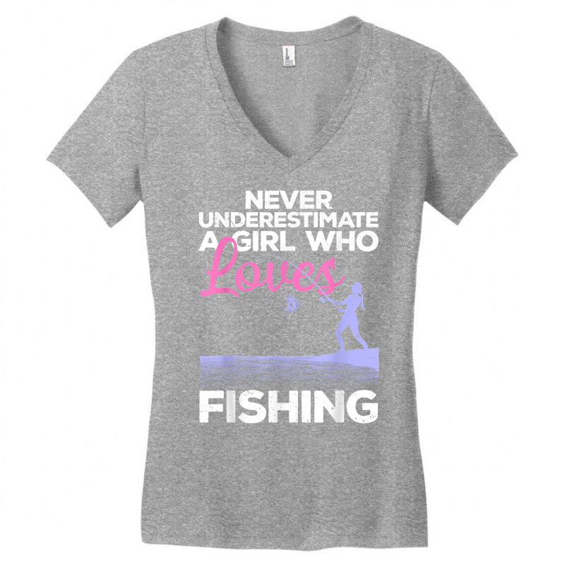 Cool Fishing For Women Girls Fisherman Fish Lure Saltwater T Shirt Women's V-Neck T-Shirt by haitequila | Artistshot