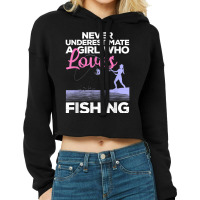 Cool Fishing For Women Girls Fisherman Fish Lure Saltwater T Shirt Cropped Hoodie | Artistshot