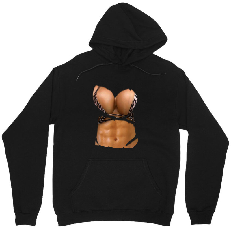 Custom Fake Abs Shirt Bikini Body Muscle Six Pack Fake Big Boobs Unisex  Hoodie By Maricelyortiz - Artistshot