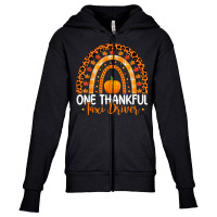 One Thankful Taxi Driver Rainbow Boho Fall Thanksgiving T Shirt Youth Zipper Hoodie | Artistshot