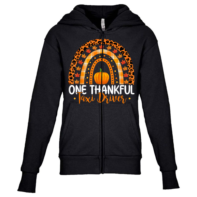 One Thankful Taxi Driver Rainbow Boho Fall Thanksgiving T Shirt Youth Zipper Hoodie by tzecluco | Artistshot