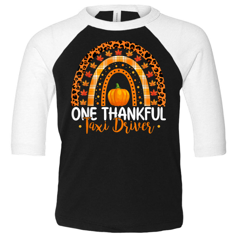 One Thankful Taxi Driver Rainbow Boho Fall Thanksgiving T Shirt Toddler 3/4 Sleeve Tee by tzecluco | Artistshot