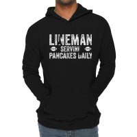 Football Lineman Shirt - Serving Pancakes Daily Lightweight Hoodie | Artistshot