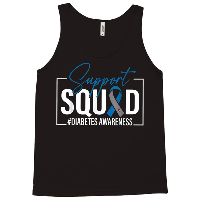 Diabetes Awareness T1d Blue Ribbon Support Squad Type 1 T Shirt Tank Top by nejnda | Artistshot