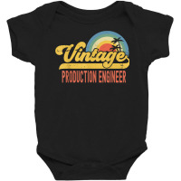 Production Engineer Vintage Sunset Profession Retro Job T Shirt Baby Bodysuit | Artistshot