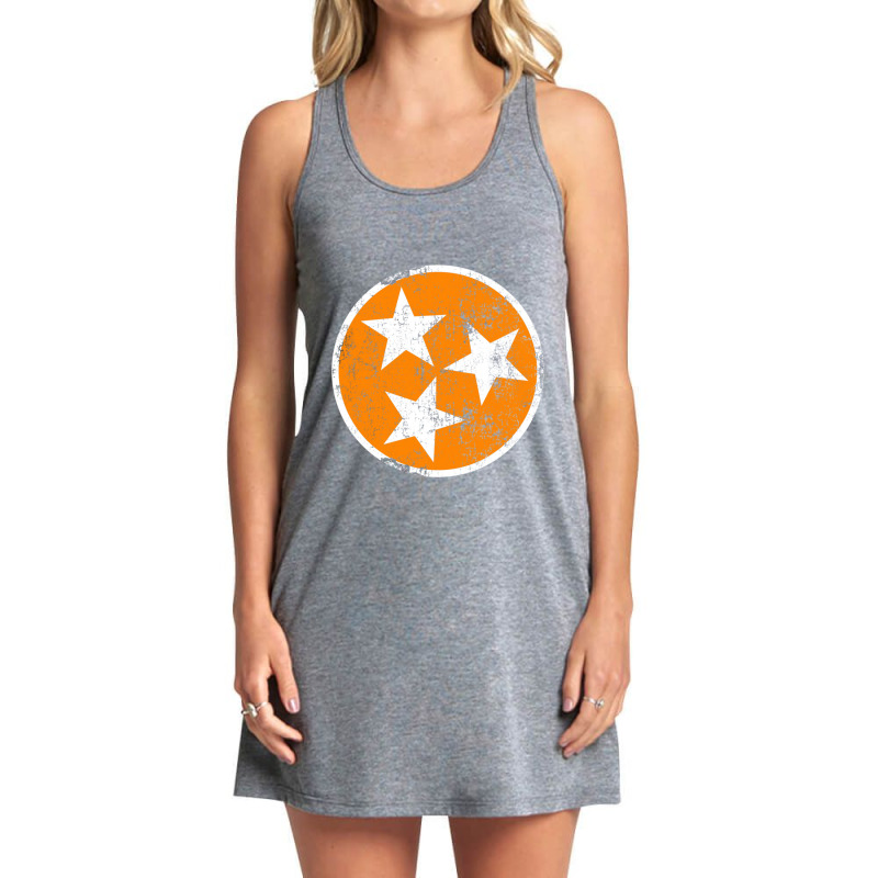 Orange White Tennessee Flag Hoodie Vintage Hooded Sweatshirt Tank Dress by AmandaGLeir | Artistshot