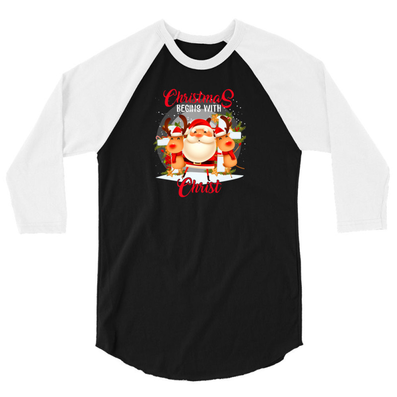 Christmas Begins 3/4 Sleeve Shirt | Artistshot