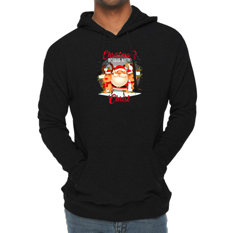 Christmas Begins Lightweight Hoodie | Artistshot