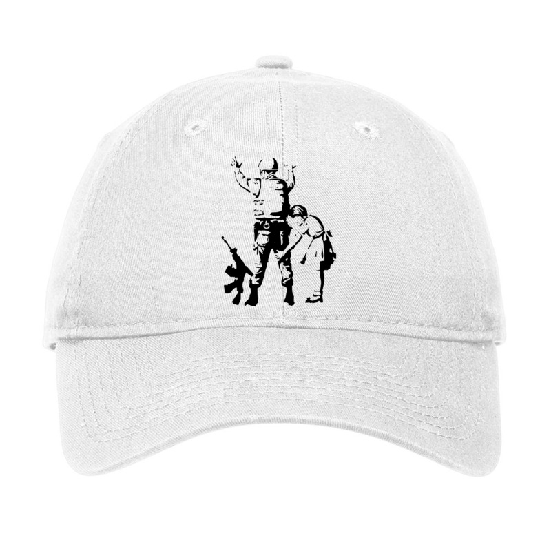 Banksy Searching A Soldier Adjustable Cap | Artistshot