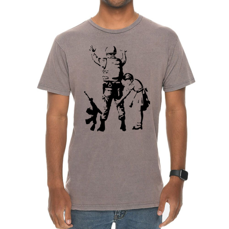 Banksy Searching A Soldier Vintage T-shirt | Artistshot