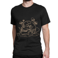 Skull Mushroom Morel Mycologist Goth Mushroom Skeleton Classic T-shirt | Artistshot