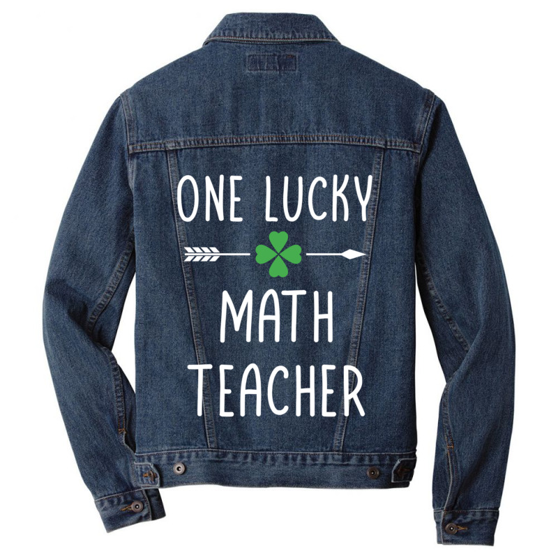 One Lucky Math Teacher Men Denim Jacket | Artistshot