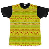 Sister Ugly Christmas Sweater Graphic T-shirt | Artistshot