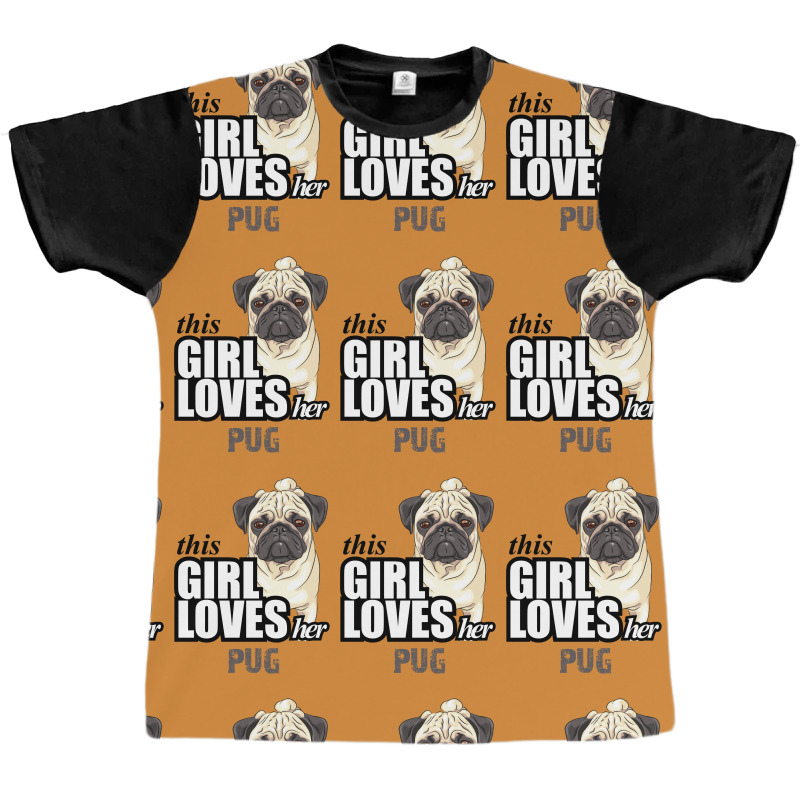 This Girl Loves-her Pug Graphic T-shirt | Artistshot