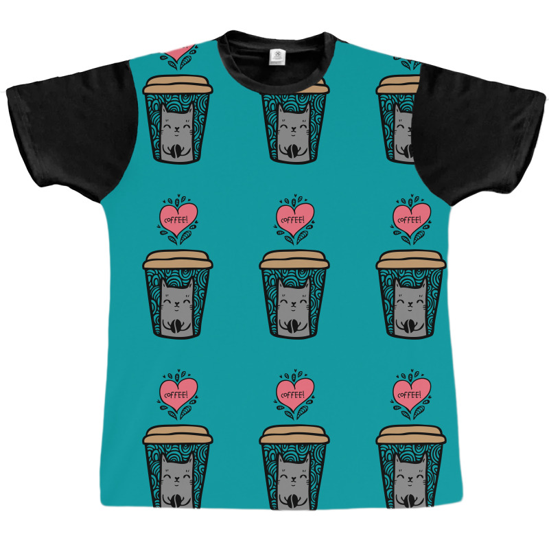 Coffee Cat Graphic T-shirt | Artistshot