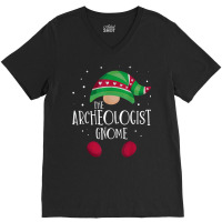 Archeologist Gnome Family Matching Christmas Pajamas T Shirt V-neck Tee | Artistshot