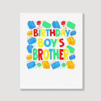 Birthday Brick Builder Funny Blocks Master Builder Brother T Shirt Portrait Canvas Print | Artistshot