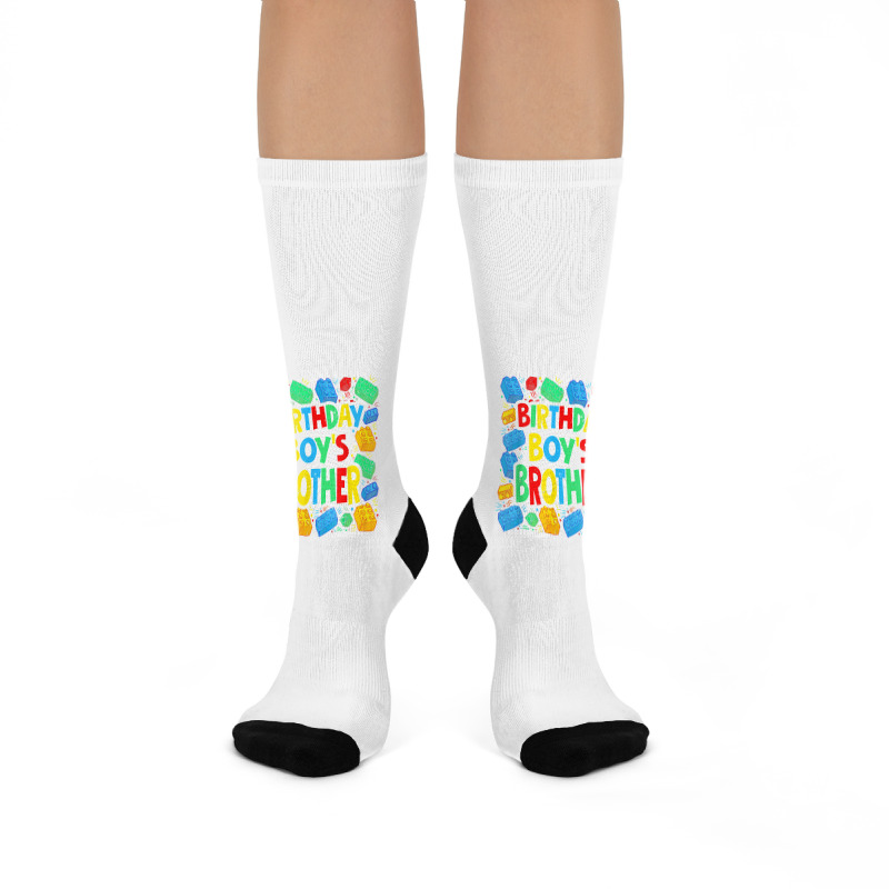 Birthday Brick Builder Funny Blocks Master Builder Brother T Shirt Crew Socks | Artistshot