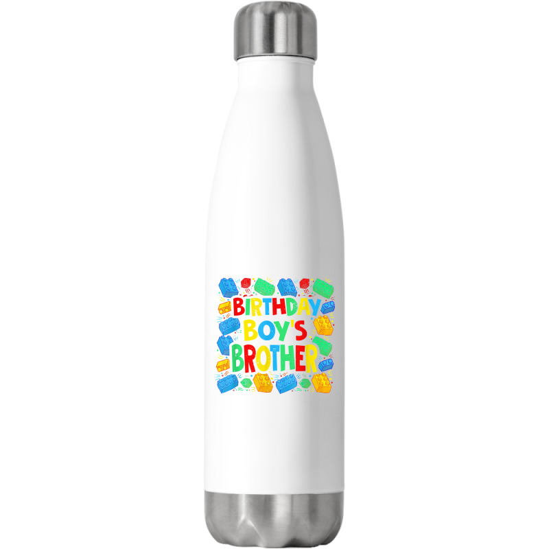 Birthday Brick Builder Funny Blocks Master Builder Brother T Shirt Stainless Steel Water Bottle | Artistshot