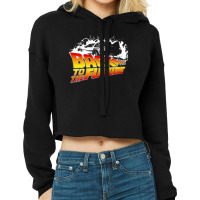 Back To The Future - Delorean White Stencil Fan Art Cropped Hoodie | Artistshot