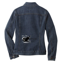 Flat Track - Sideways 1 Ladies Denim Jacket | Artistshot