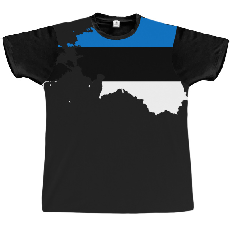 Flag Map Of Estonia Graphic T-shirt | Artistshot