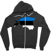 Flag Map Of Estonia Zipper Hoodie | Artistshot