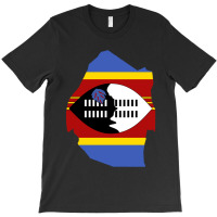 Flag Map Of Eswatini T-shirt | Artistshot