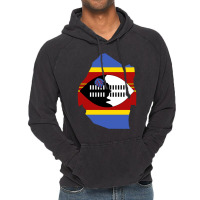 Flag Map Of Eswatini Vintage Hoodie | Artistshot