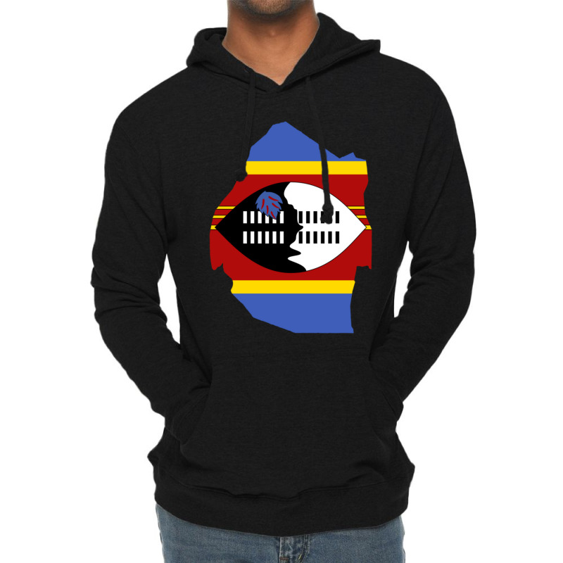 Flag Map Of Eswatini Lightweight Hoodie | Artistshot