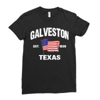 Galveston Texas Tx Usa Stars & Stripes Vintage Style Ladies Fitted T-shirt | Artistshot