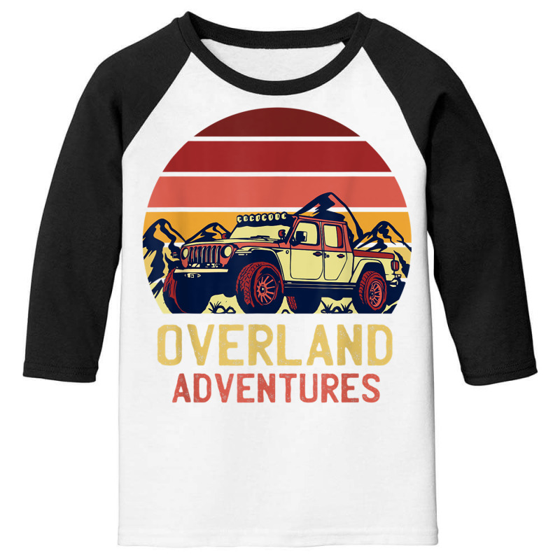 Overland Adventures Camping Offroad Mountain Sunset Graphic Youth 3/4 Sleeve by AmberAThompson | Artistshot