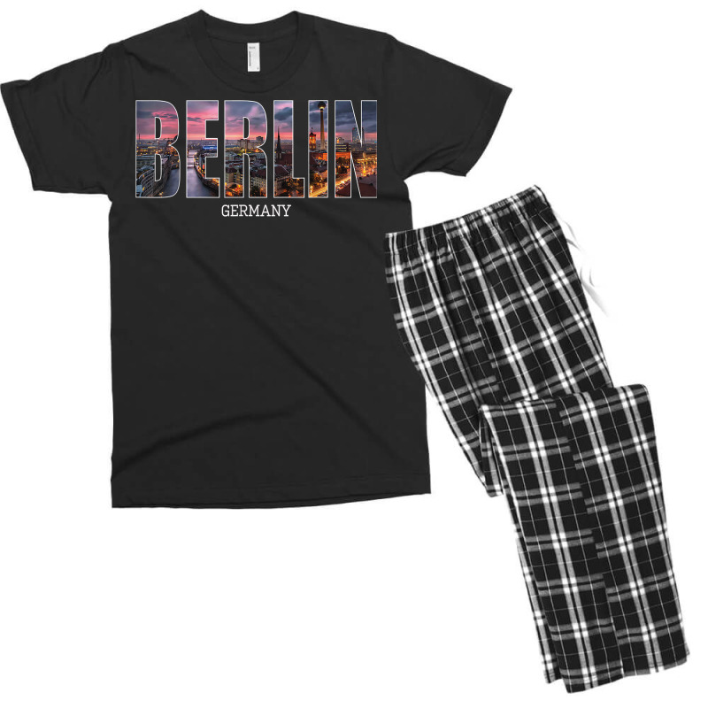 Berlin State Germany Vacation Berlin City Vintage Effect T Shirt Men's T-shirt Pajama Set | Artistshot