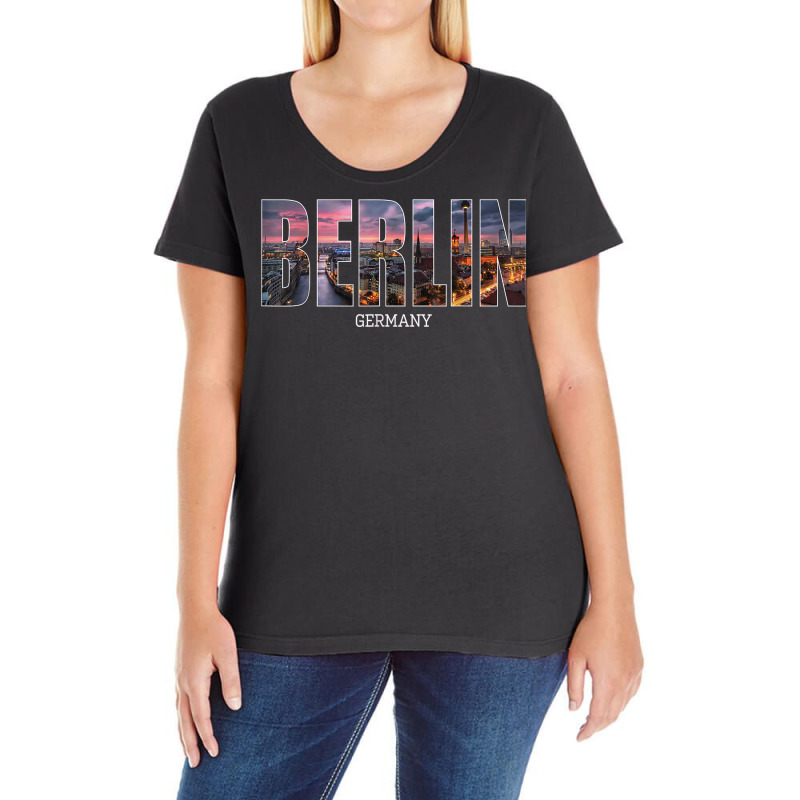 Berlin State Germany Vacation Berlin City Vintage Effect T Shirt Ladies Curvy T-Shirt by tzecluco | Artistshot