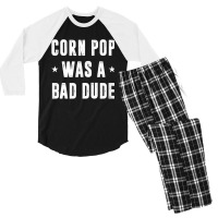 Corn Pop Was A Bad Dude Meme Men's 3/4 Sleeve Pajama Set | Artistshot