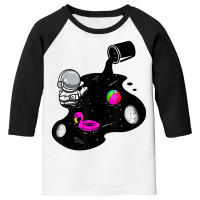 Funny Galaxy Milky Way Astronaut Space Pool T Shirt Youth 3/4 Sleeve | Artistshot