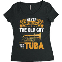 Old Guy Tuba Instrument Quote Funny Contrabass Tuba Player Women's Triblend Scoop T-shirt | Artistshot