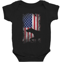 Patriotic German Shorthaired Pointer American Flag Gsp Dog Baby Bodysuit | Artistshot